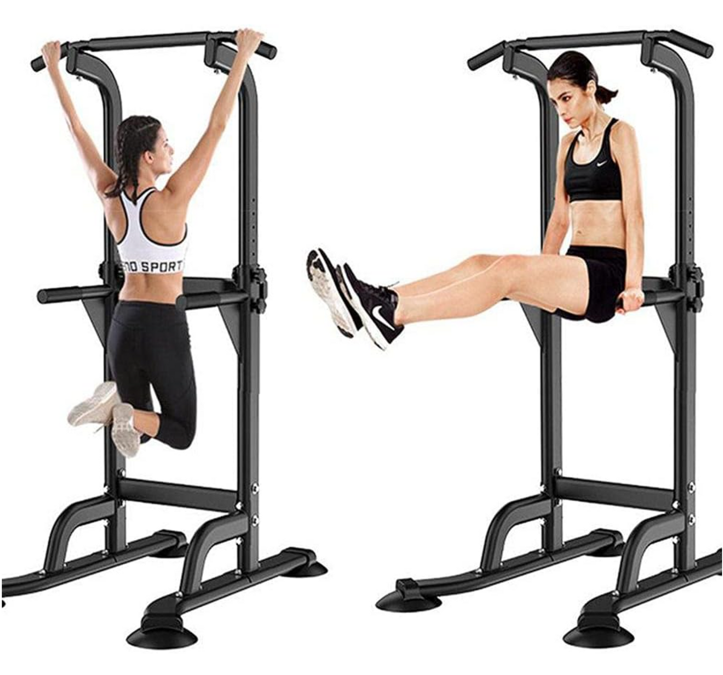 Adjustable Height Power Tower – Pull-Up & Dip Station for Home Gym Strength Training & Fitness